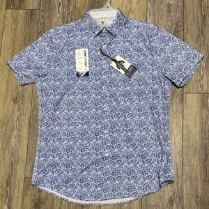 Men's International Report Blue Patterned Shirt